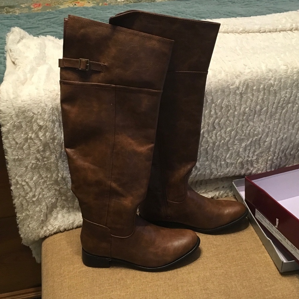 Breckelles Brown Over the Knee Boots
